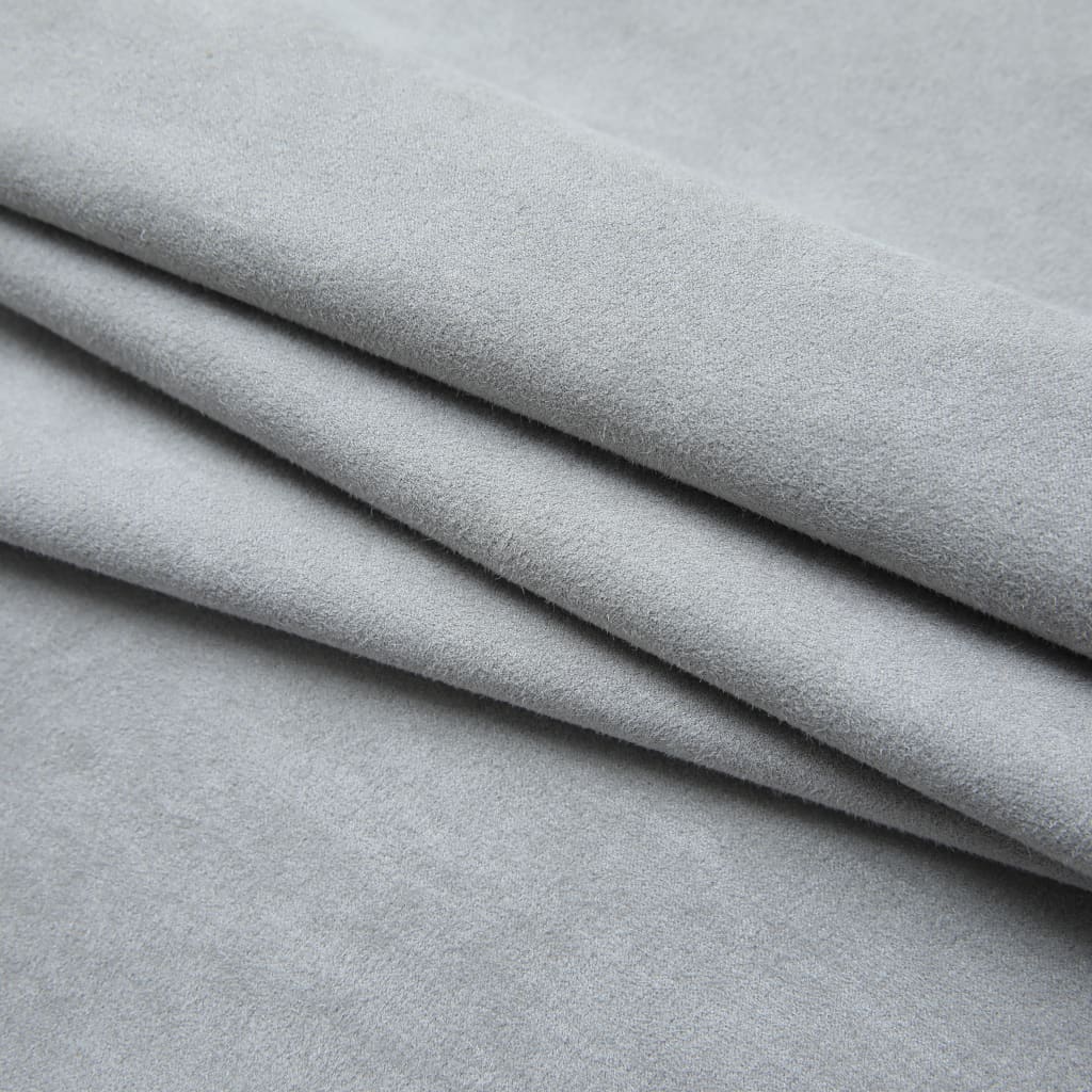 Blackout Curtains with Hooks 2 pcs Grey 140x175 cm - OLBRIT