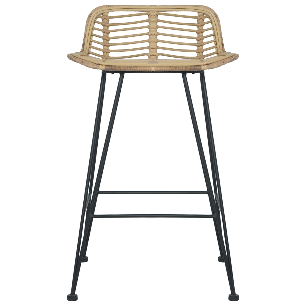 Bar Chairs 2 pcs Natural Rattan - OLBRIT