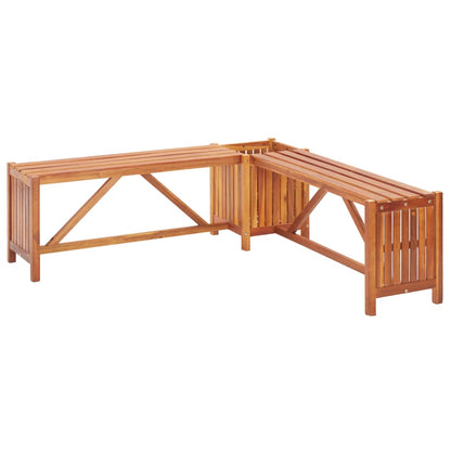 Garden Corner Bench with Planter 117x117x40cm Solid Acacia Wood - OLBRIT