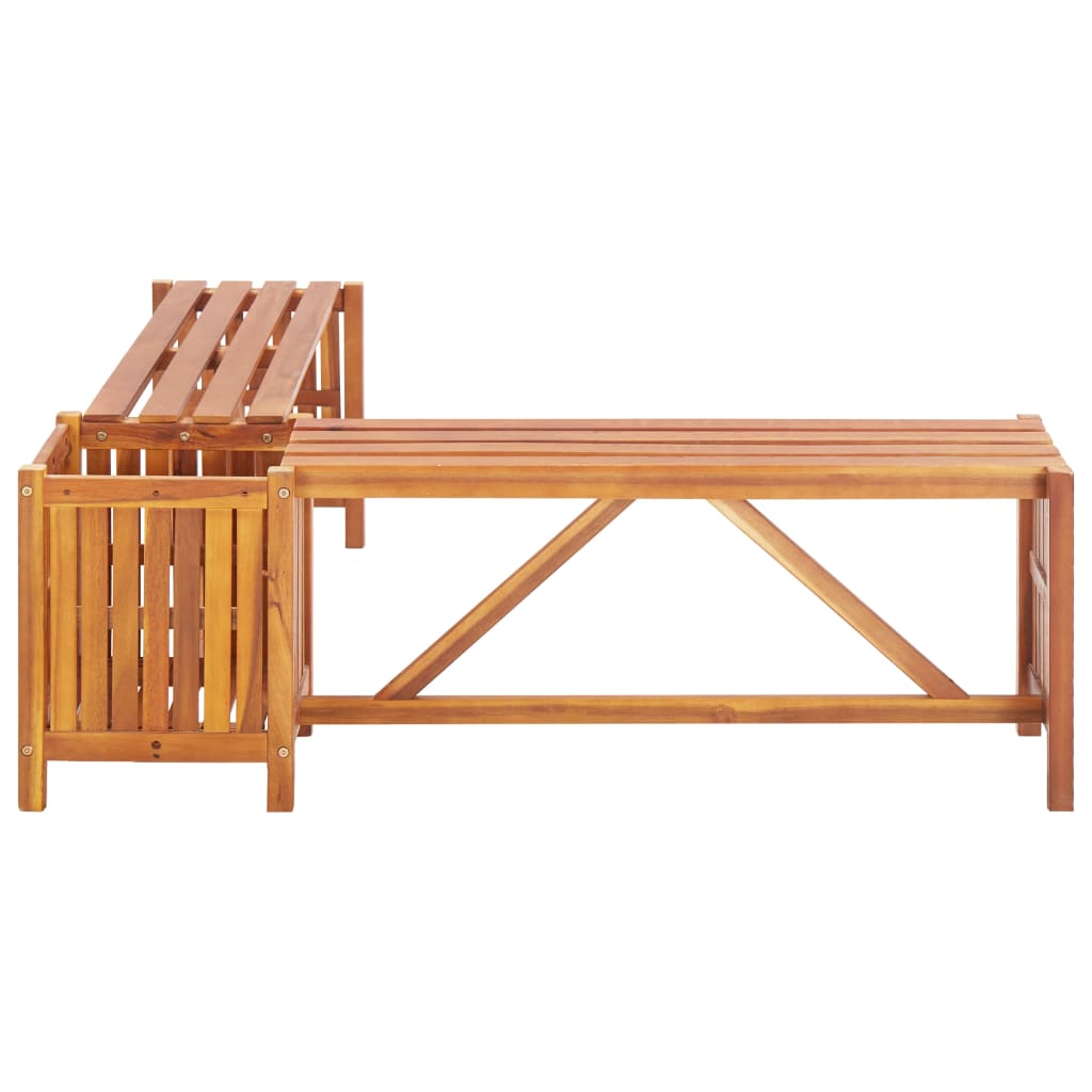 Garden Corner Bench with Planter 117x117x40cm Solid Acacia Wood - OLBRIT