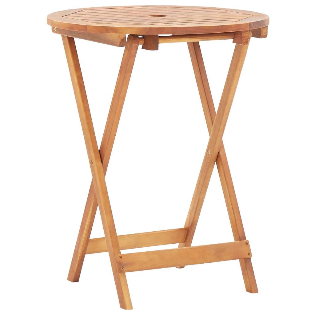 Folding Garden Table 60x75 cm Solid Acacia Wood - OLBRIT