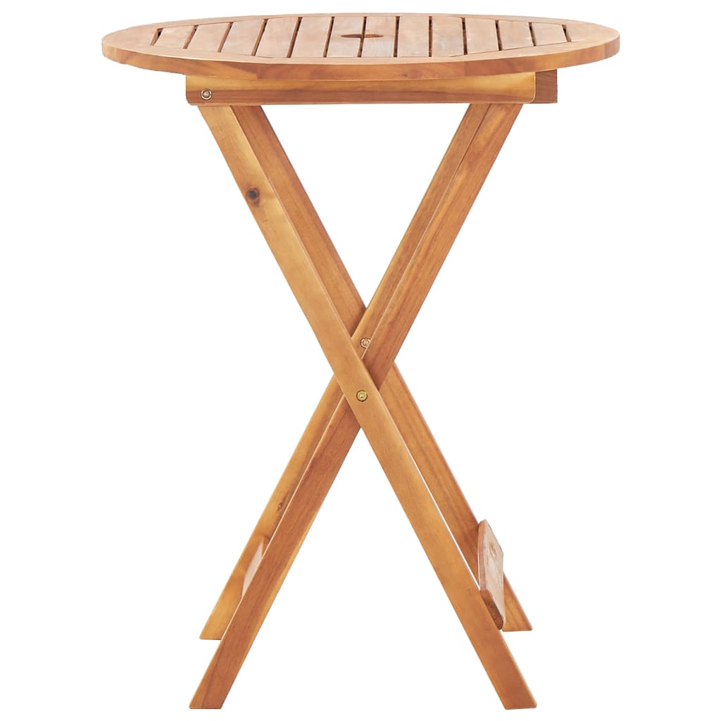 Folding Garden Table 60x75 cm Solid Acacia Wood - OLBRIT