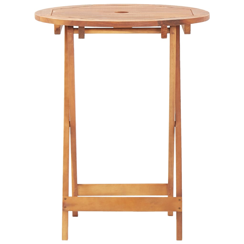 Folding Garden Table 60x75 cm Solid Acacia Wood - OLBRIT