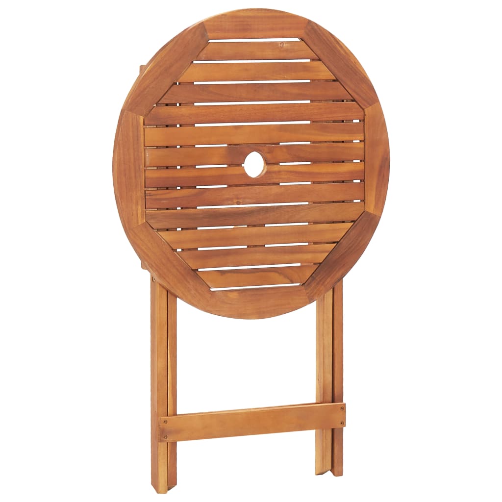 Folding Garden Table 60x75 cm Solid Acacia Wood - OLBRIT