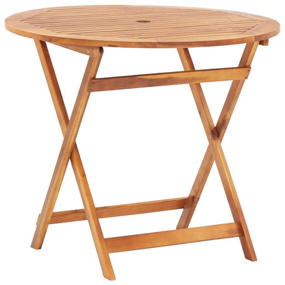 Folding Garden Table 90x75 cm Solid Acacia Wood - OLBRIT