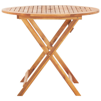 Folding Garden Table 90x75 cm Solid Acacia Wood - OLBRIT