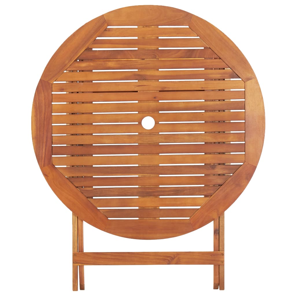 Folding Garden Table 90x75 cm Solid Acacia Wood - OLBRIT