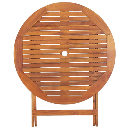 Folding Garden Table 90x75 cm Solid Acacia Wood - OLBRIT