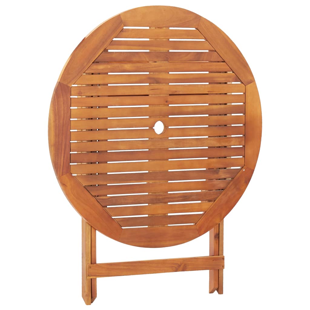 Folding Garden Table 90x75 cm Solid Acacia Wood - OLBRIT
