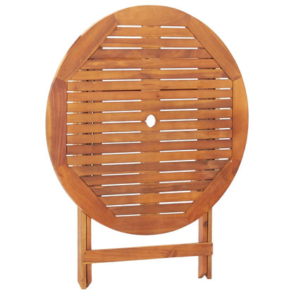 Folding Garden Table 90x75 cm Solid Acacia Wood - OLBRIT