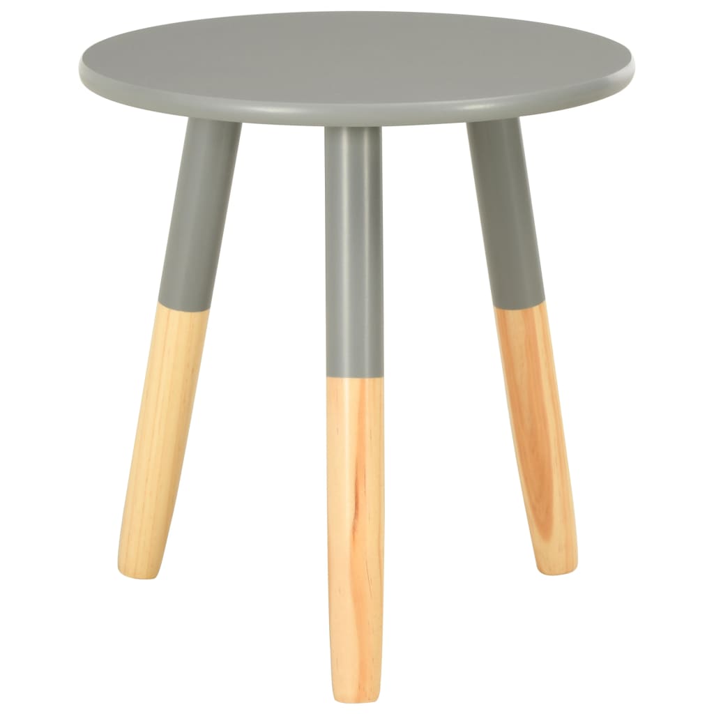 Side Tables 2 pcs Grey Solid Pinewood - OLBRIT