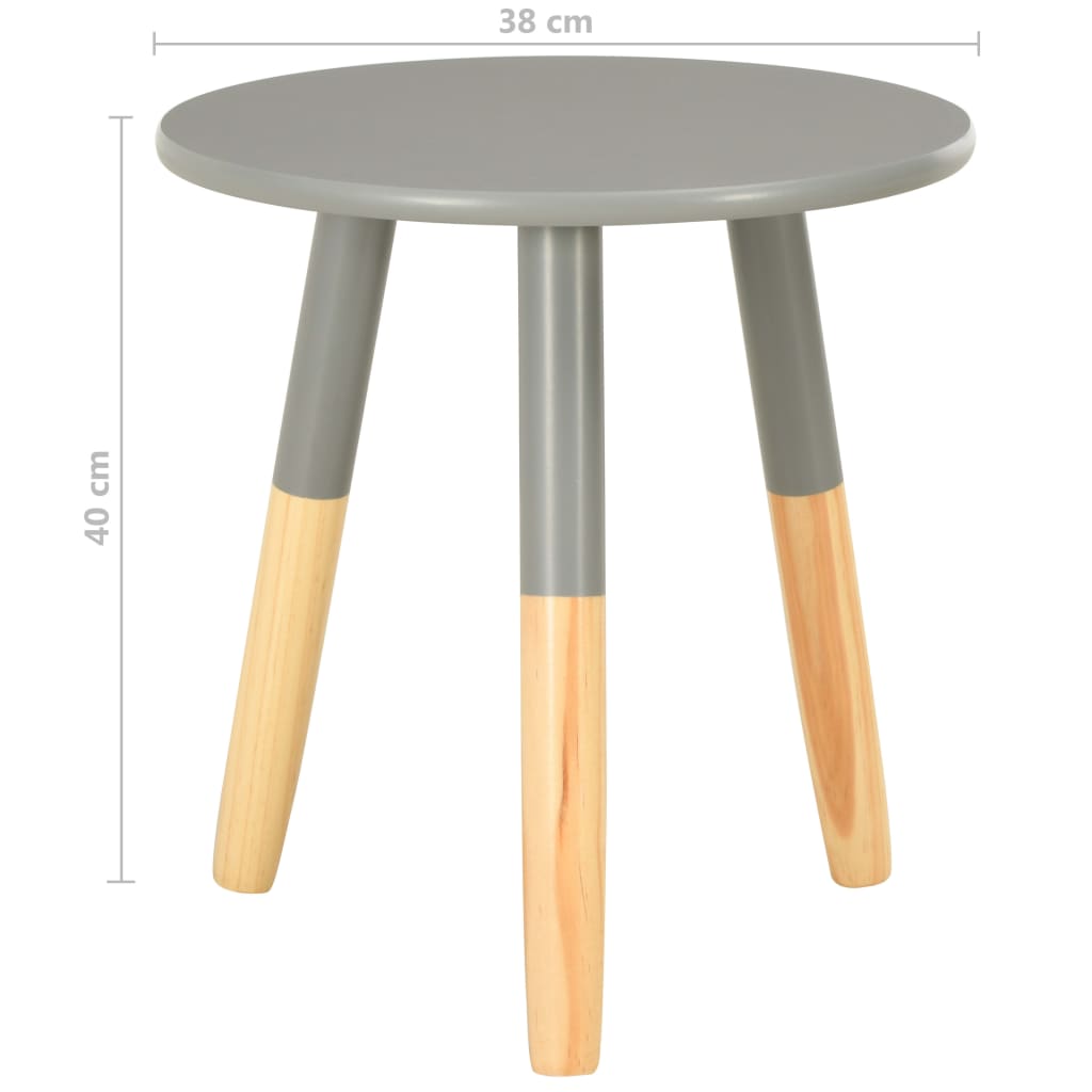 Side Tables 2 pcs Grey Solid Pinewood - OLBRIT