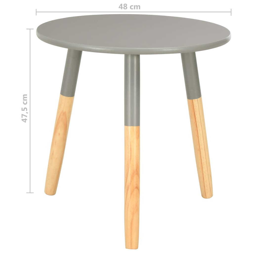Side Tables 2 pcs Grey Solid Pinewood - OLBRIT