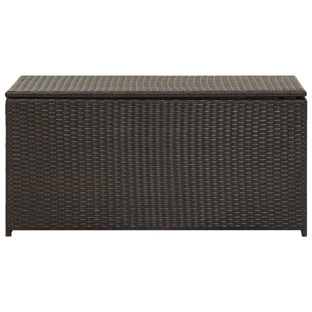 Garden Storage Box Poly Rattan 100x50x50 cm Brown - OLBRIT