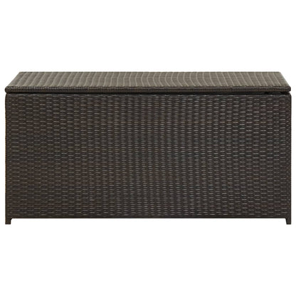 Garden Storage Box Poly Rattan 100x50x50 cm Brown - OLBRIT
