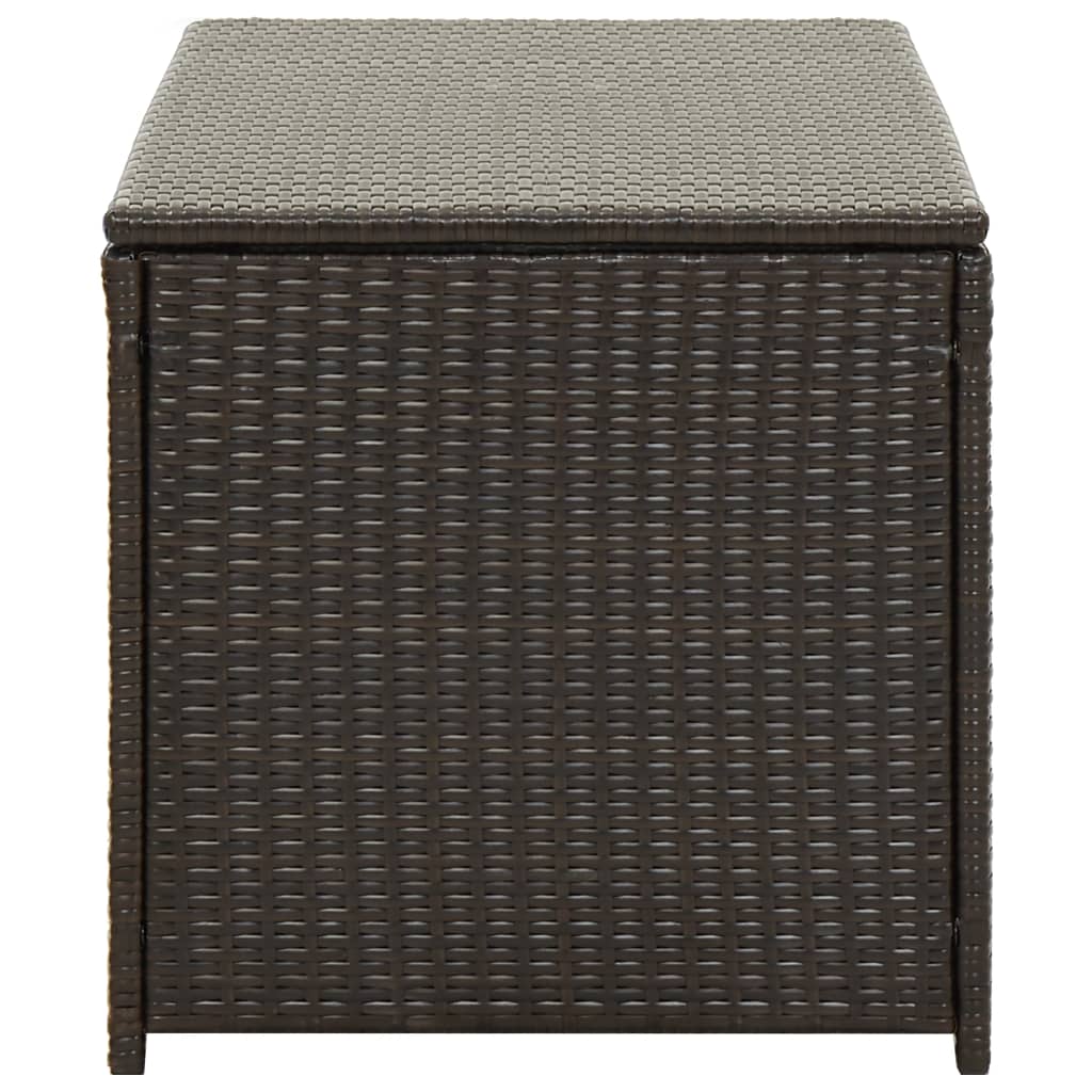 Garden Storage Box Poly Rattan 100x50x50 cm Brown - OLBRIT