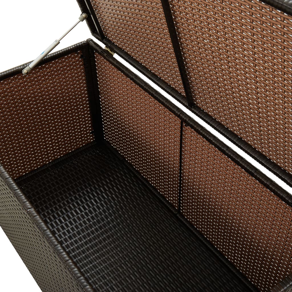 Garden Storage Box Poly Rattan 100x50x50 cm Brown - OLBRIT