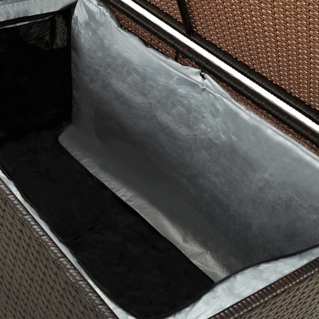 Garden Storage Box Poly Rattan 100x50x50 cm Brown - OLBRIT