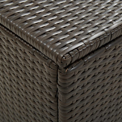 Garden Storage Box Poly Rattan 100x50x50 cm Brown - OLBRIT