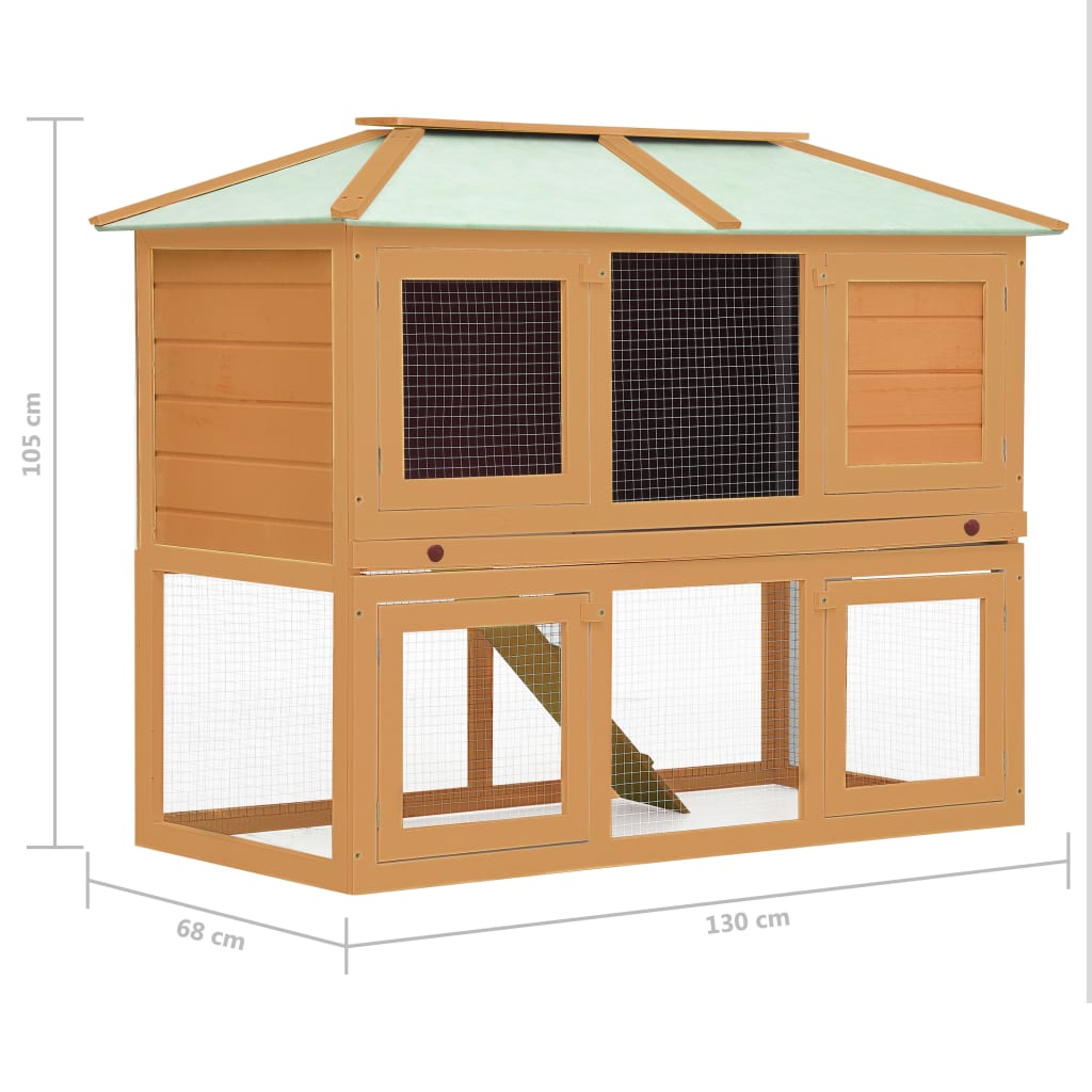 Animal Rabbit Cage Double Floor Wood - OLBRIT