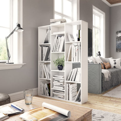 Room Divider/Book Cabinet White 100x24x140 cm Engineered Wood - OLBRIT