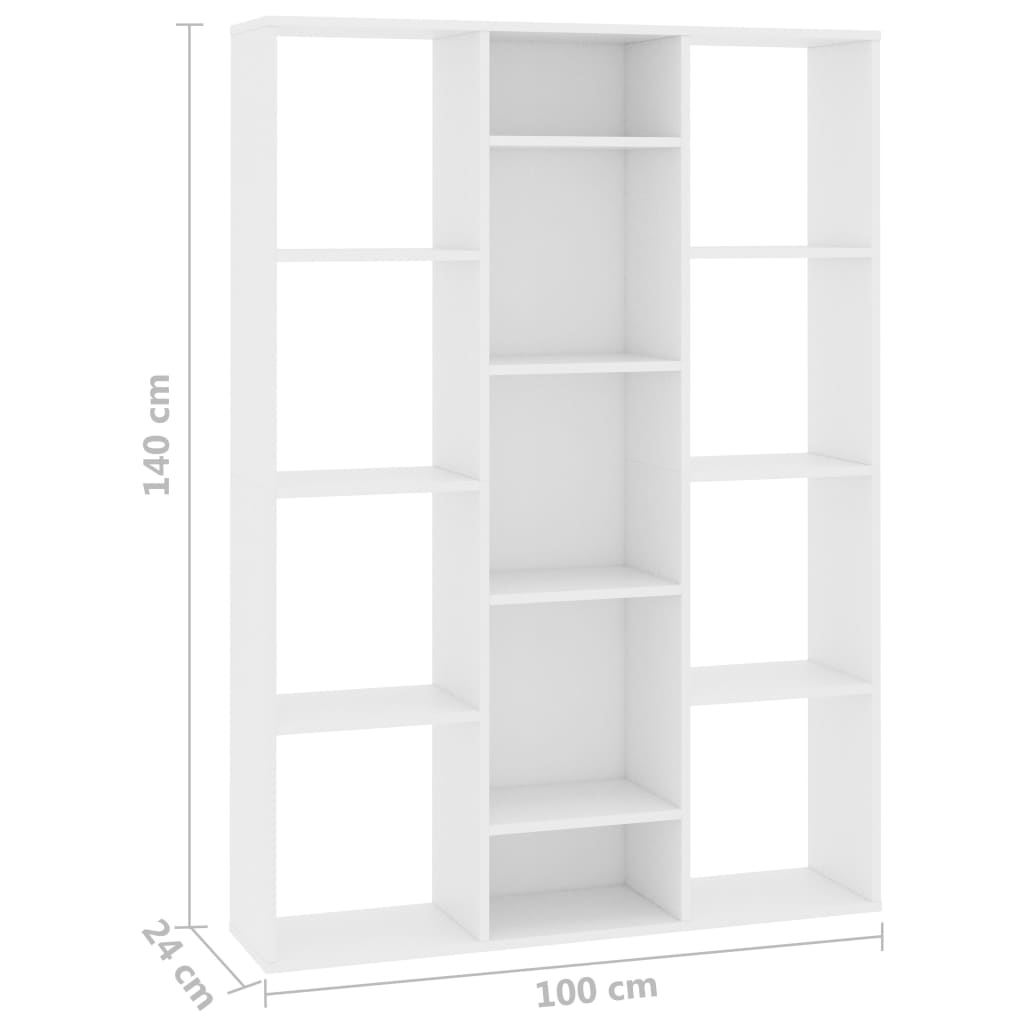 Room Divider/Book Cabinet White 100x24x140 cm Engineered Wood - OLBRIT