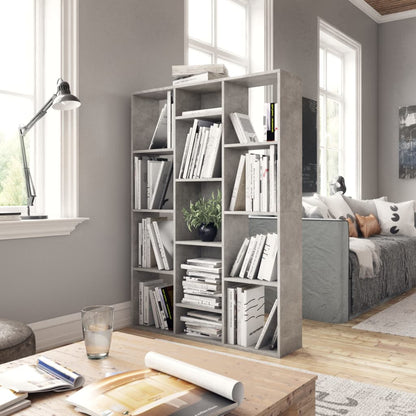 Room Divider/Book Cabinet Concrete Grey 100x24x140 cm Engineered Wood - OLBRIT
