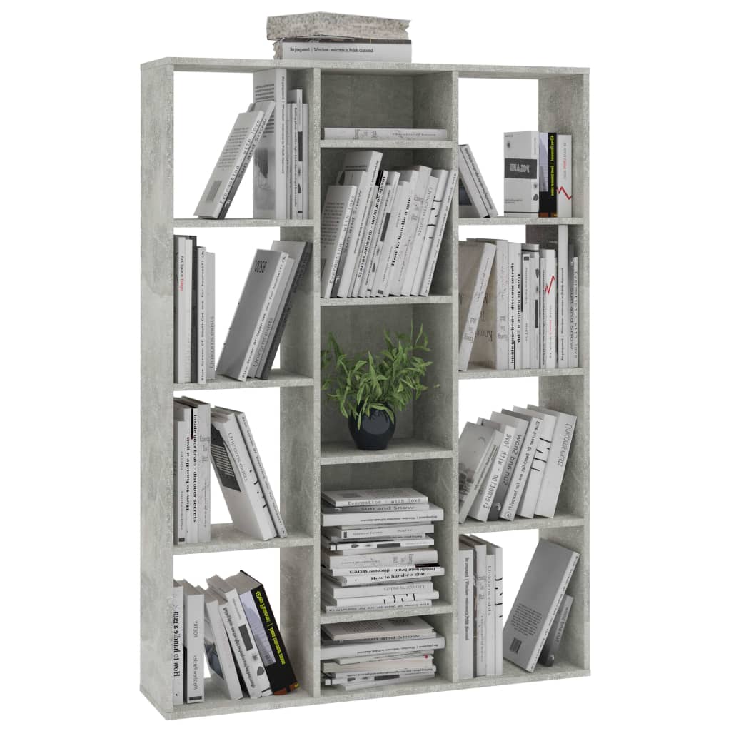 Room Divider/Book Cabinet Concrete Grey 100x24x140 cm Engineered Wood - OLBRIT