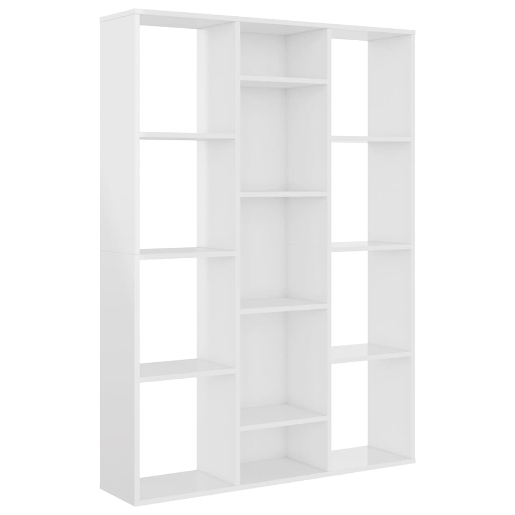 Room Divider/Book Cabinet High Gloss White 100x24x140 cm Engineered Wood - OLBRIT