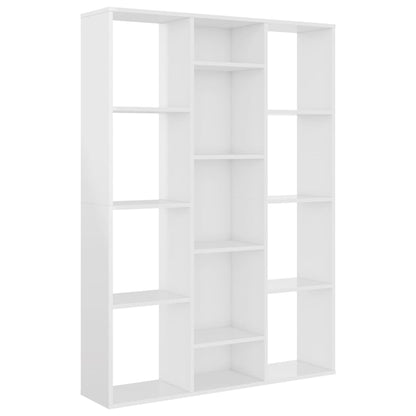 Room Divider/Book Cabinet High Gloss White 100x24x140 cm Engineered Wood - OLBRIT
