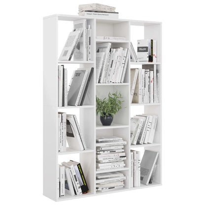 Room Divider/Book Cabinet High Gloss White 100x24x140 cm Engineered Wood - OLBRIT