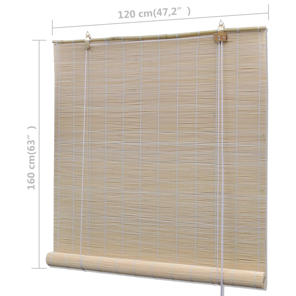 Bamboo Roller Blinds 2 pcs 120x160 cm Natural - OLBRIT