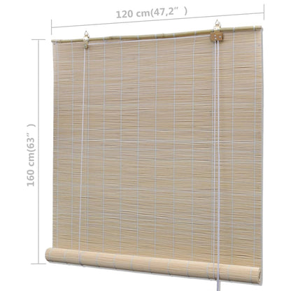 Bamboo Roller Blinds 2 pcs 120x160 cm Natural - OLBRIT