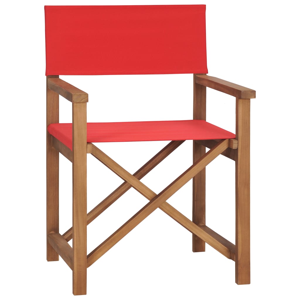 Director's Chair Solid Teak Wood Red - OLBRIT