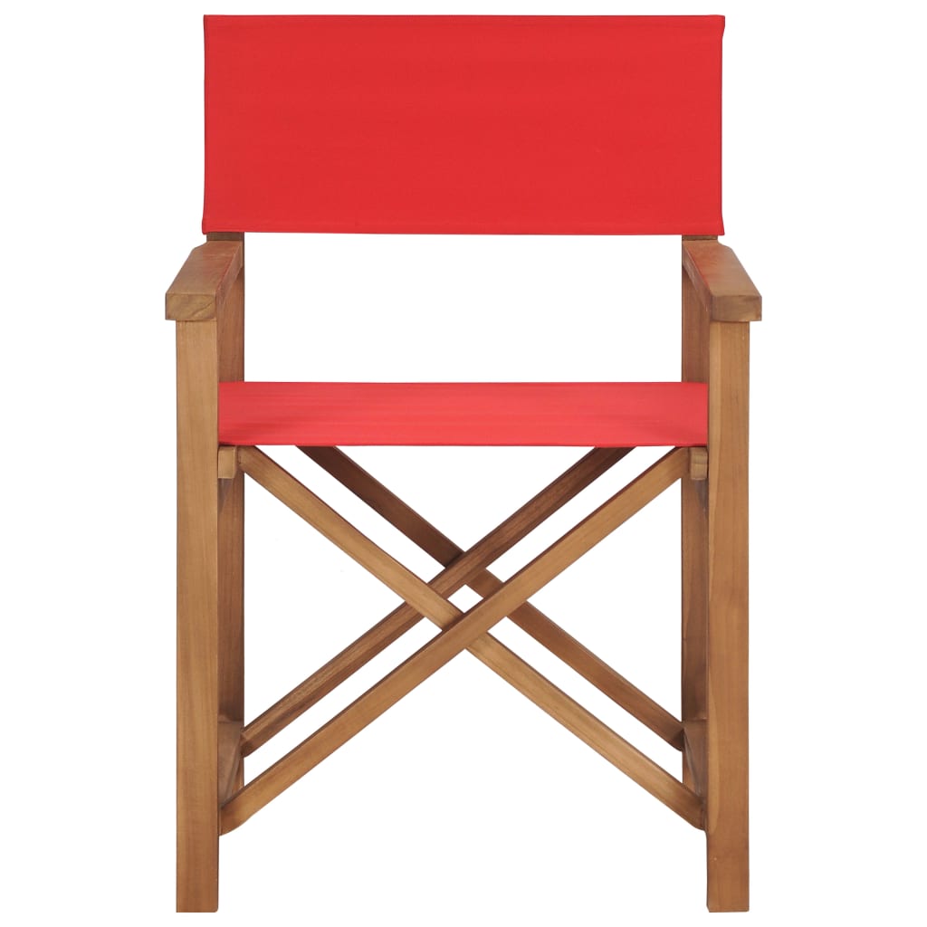 Director's Chair Solid Teak Wood Red - OLBRIT