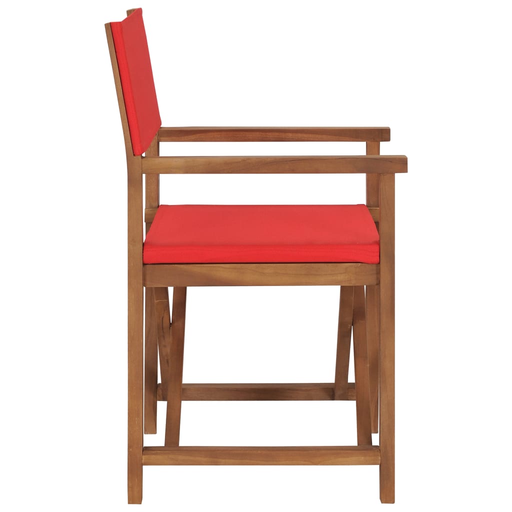 Director's Chair Solid Teak Wood Red - OLBRIT