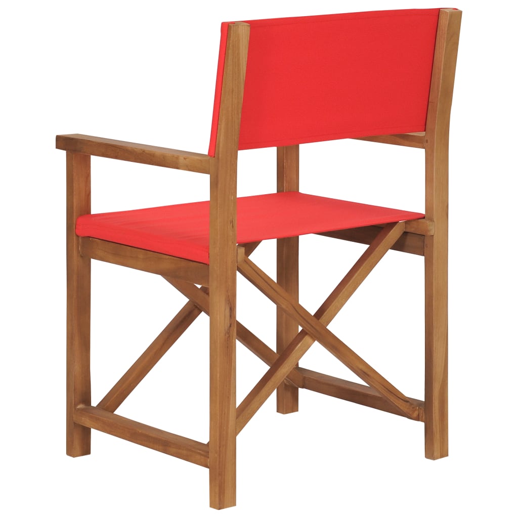 Director's Chair Solid Teak Wood Red - OLBRIT