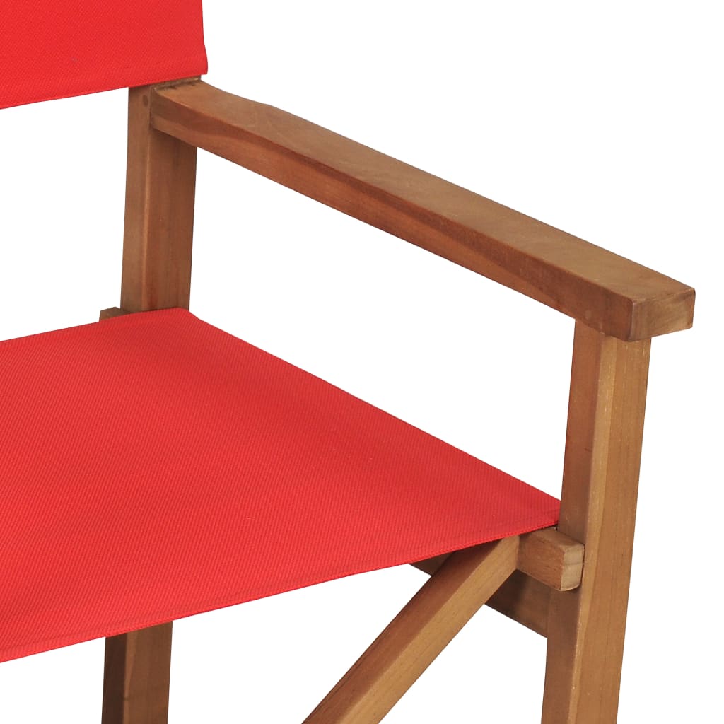 Director's Chair Solid Teak Wood Red - OLBRIT