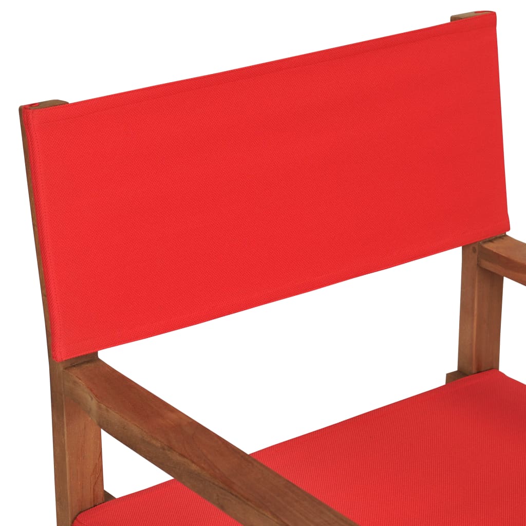 Director's Chair Solid Teak Wood Red - OLBRIT