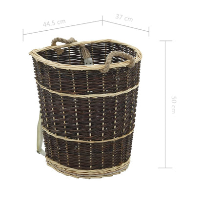 Natural Willow Firewood Backpack with Carrying Belts 44.5x37x50 cm - OLBRIT