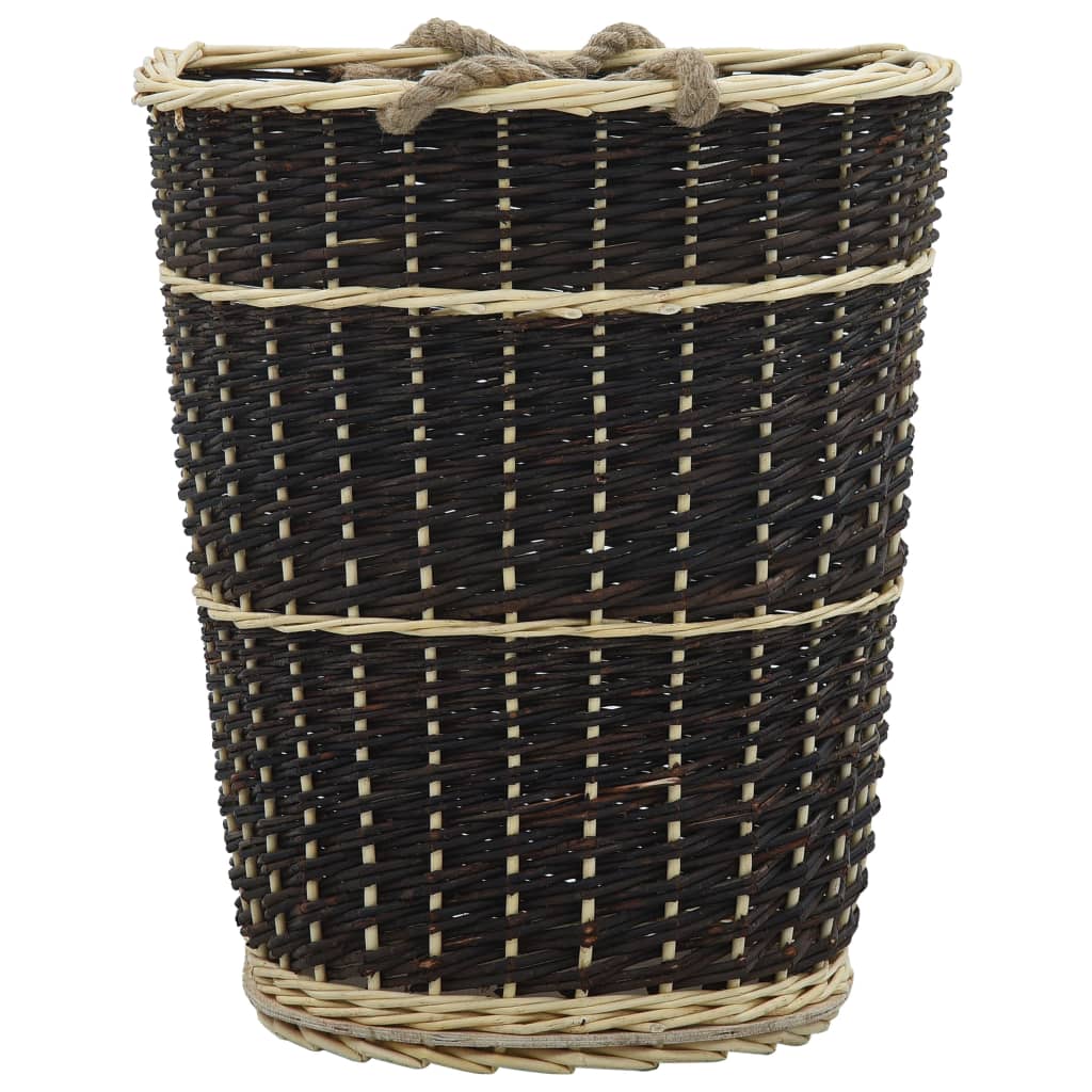 Natural Willow Firewood Backpack with Carrying Belts 50x44x58 cm - OLBRIT