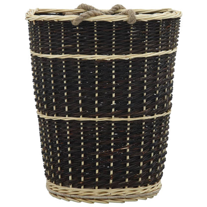 Natural Willow Firewood Backpack with Carrying Belts 50x44x58 cm - OLBRIT