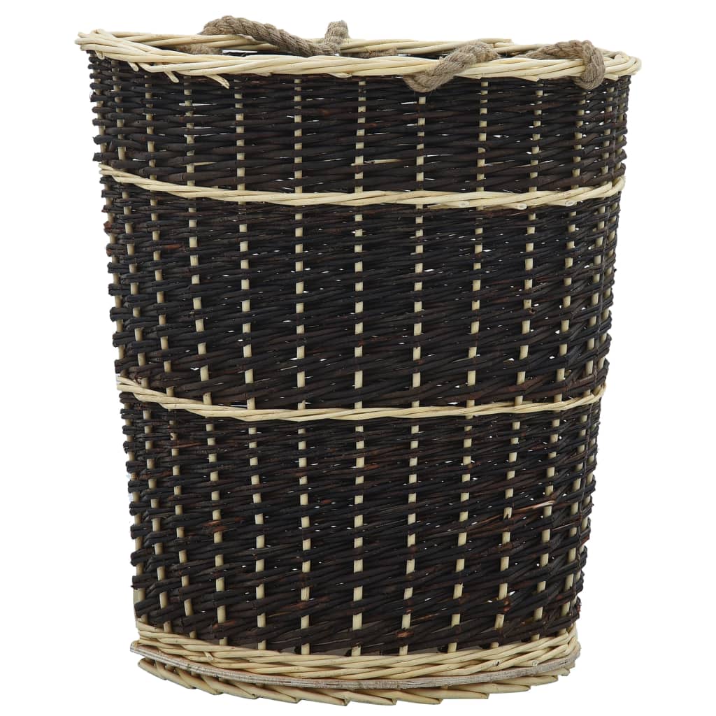 Natural Willow Firewood Backpack with Carrying Belts 50x44x58 cm - OLBRIT