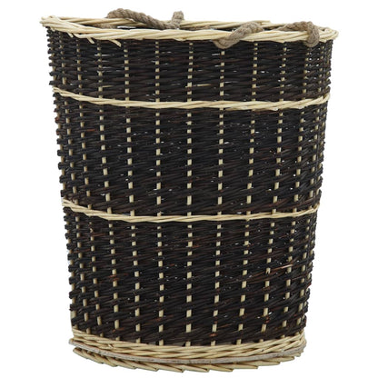 Natural Willow Firewood Backpack with Carrying Belts 50x44x58 cm - OLBRIT