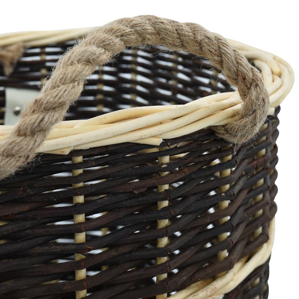 Natural Willow Firewood Backpack with Carrying Belts 50x44x58 cm - OLBRIT