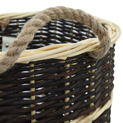 Natural Willow Firewood Backpack with Carrying Belts 50x44x58 cm - OLBRIT