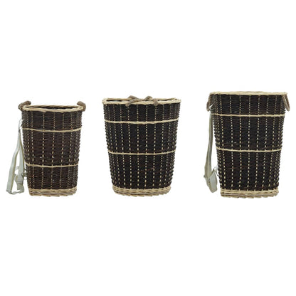 Firewood Backpack with Carrying Belts 57x51x69 cm Natural Willow - OLBRIT