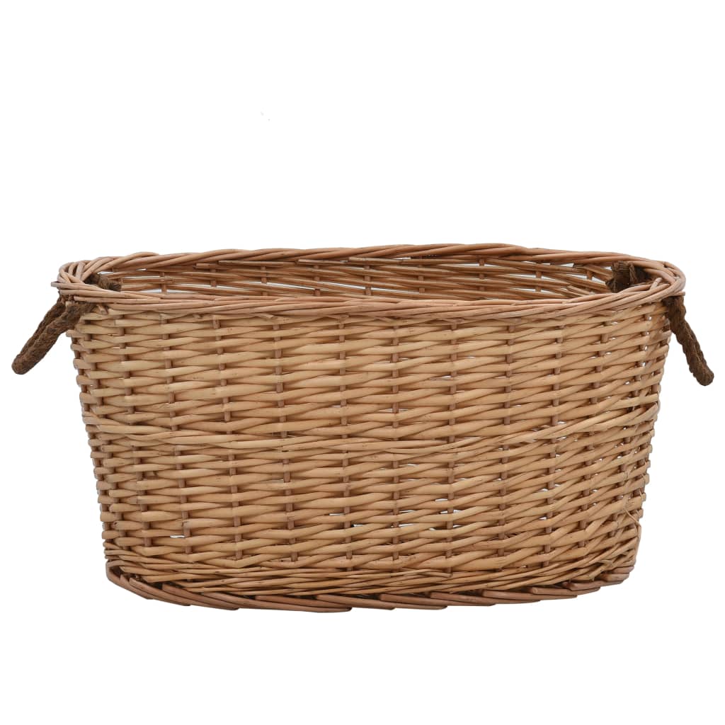 Firewood Basket with Carrying Handles 58x42x29 cm Natural Willow - OLBRIT