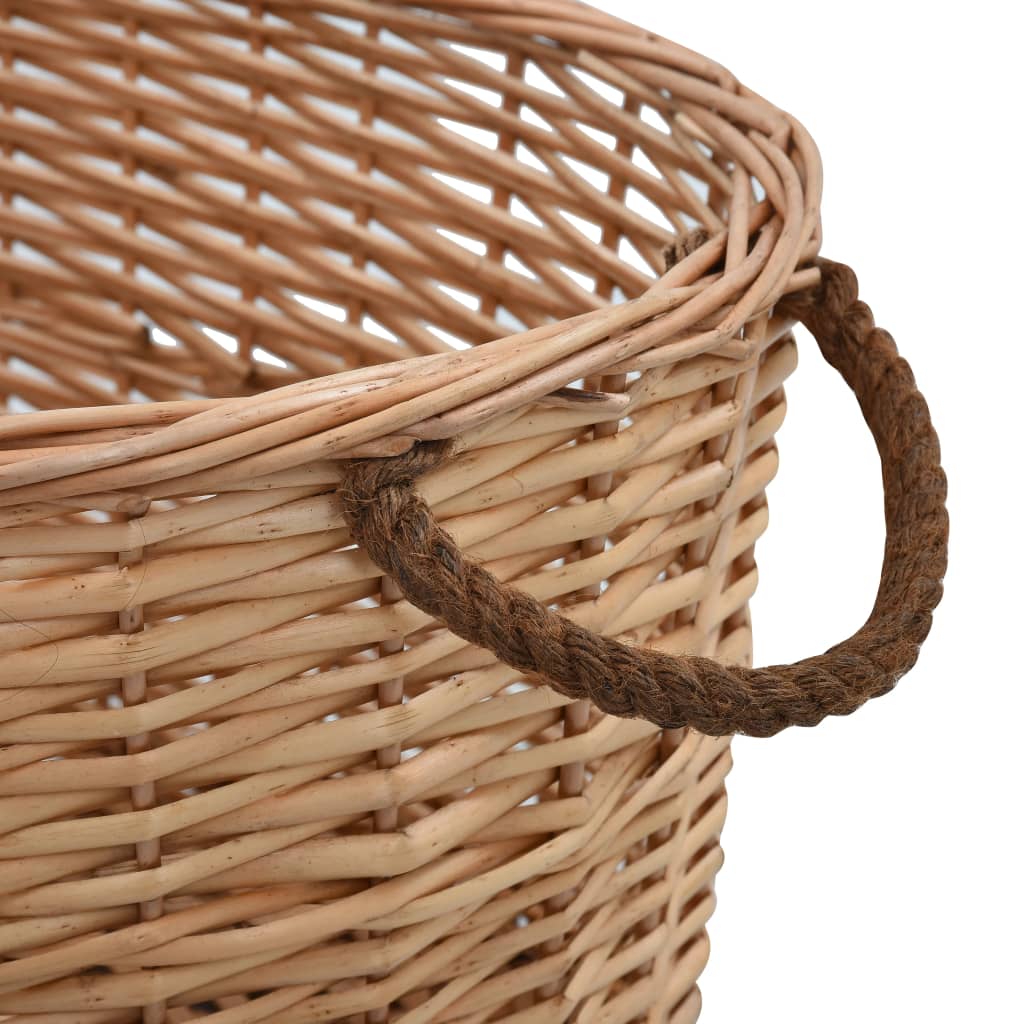 Firewood Basket with Carrying Handles 58x42x29 cm Natural Willow - OLBRIT