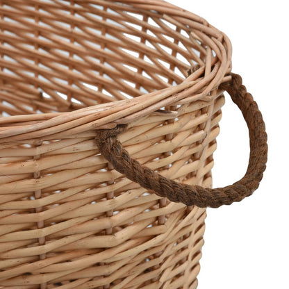 Firewood Basket with Carrying Handles 58x42x29 cm Natural Willow - OLBRIT